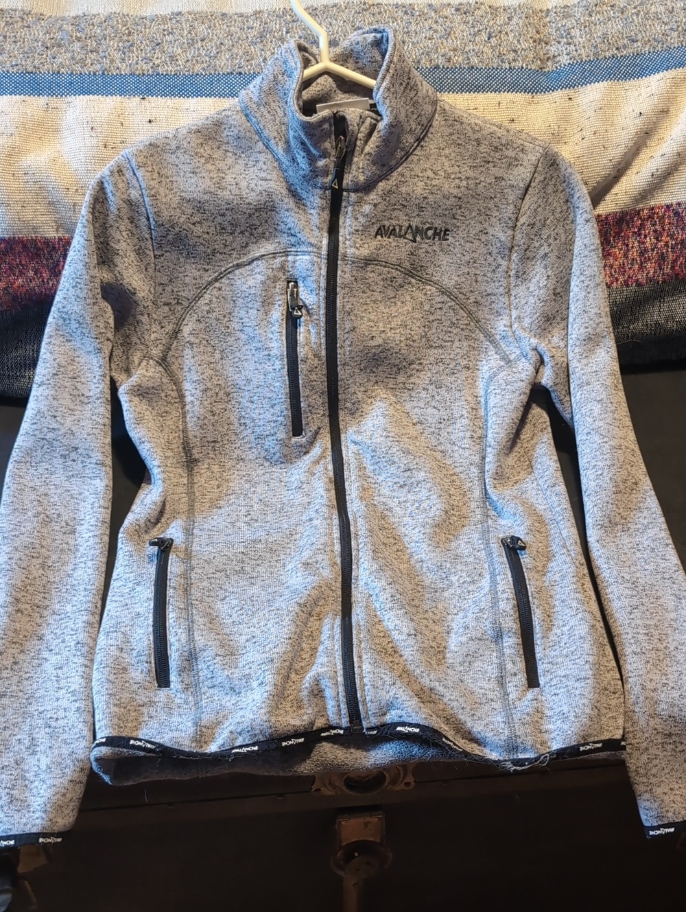 Avalanche Light Heather Gray Full-Zip Jacket with Black Trim